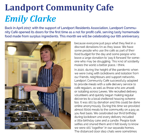 Read more about the article Landport Community Cafe – article in the Lewesian